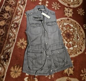 Max Jeans Charcoal Utility Vest